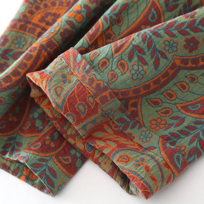 Vintage Jacquard Ronde Hals Loungewear Set