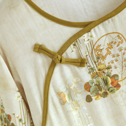 Retro Bloemen Bamboe Vezel Pyjama Set