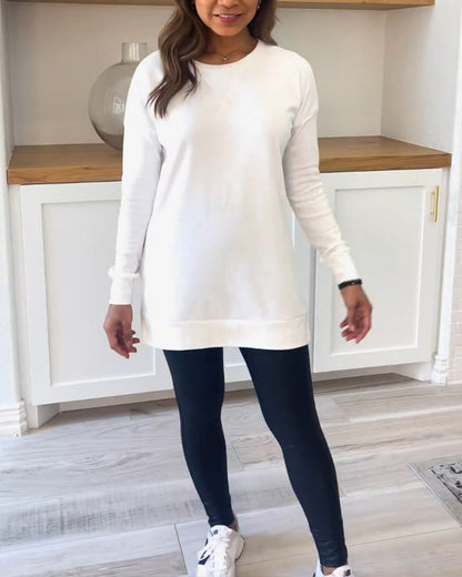 Dames Trui Sweatshirt Effen met Lange Mouwen