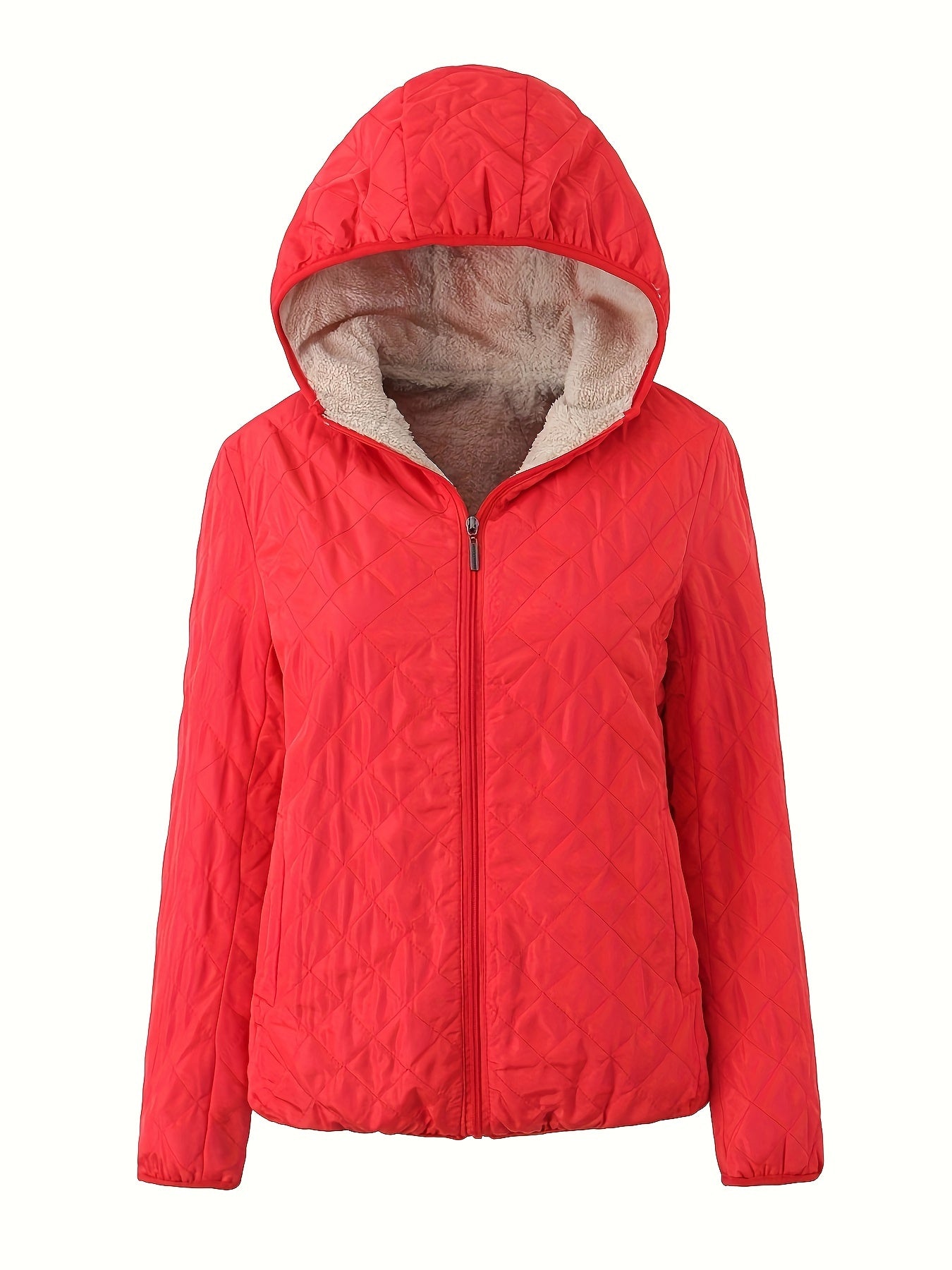 Dames Gewatteerde Jas met Rits en Capuchon - Trench coat