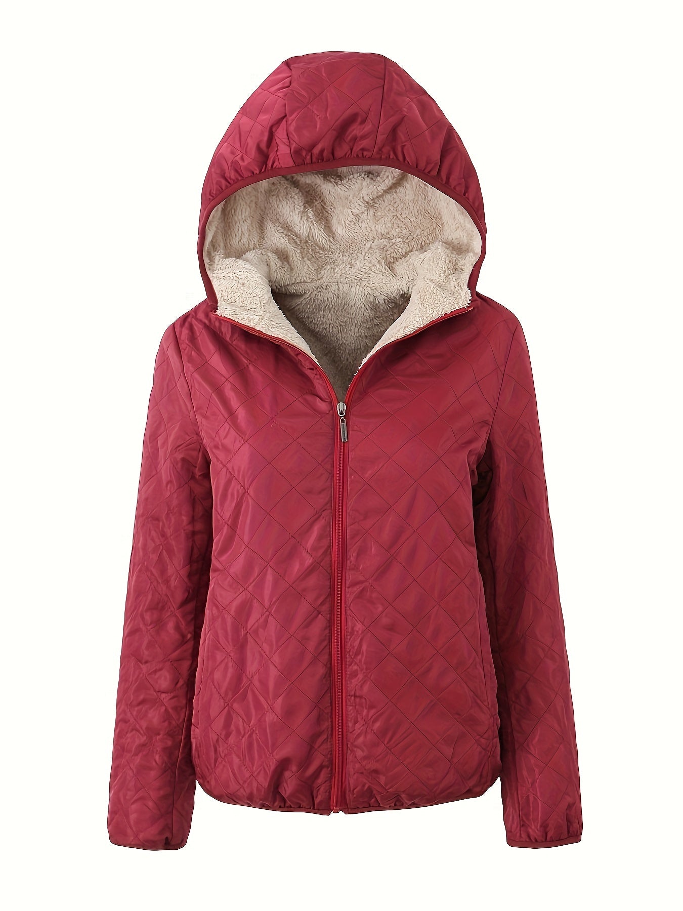 Dames Gewatteerde Jas met Rits en Capuchon - Trench coat