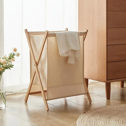 Vouwbare Houten Wasmand Voor Slimme Opslag Thuis