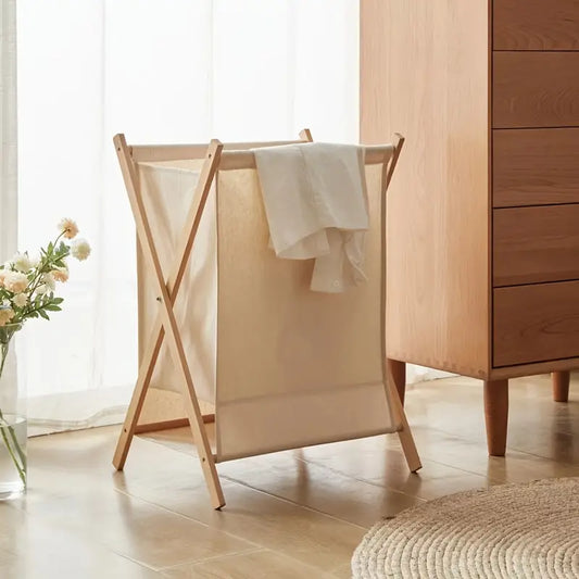 Vouwbare Houten Wasmand Voor Slimme Opslag Thuis