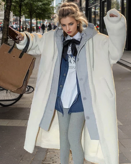 Dames Winterjas Comfortabel Warm - Trench coat Wit