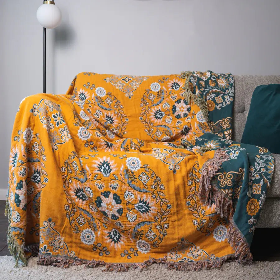 Ownkoti Vintage Dekentje Bloem Sofa Dekking Blankets SEREIN