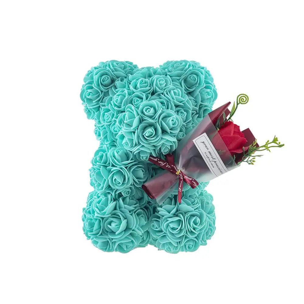 Teddybeer Fleur Romantische Teddybeer Knuffel Met Rozen Blauw