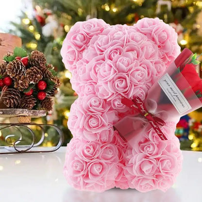 Teddybeer Fleur Romantische Teddybeer Knuffel Met Rozen Lichtroze