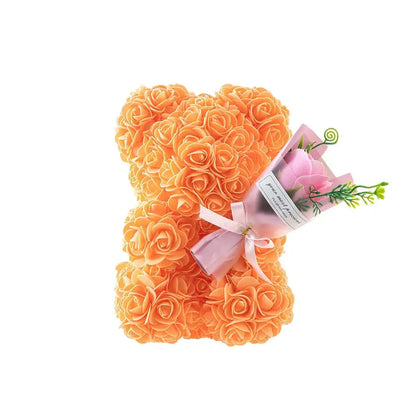 Teddybeer Fleur Romantische Teddybeer Knuffel Met Rozen Oranje