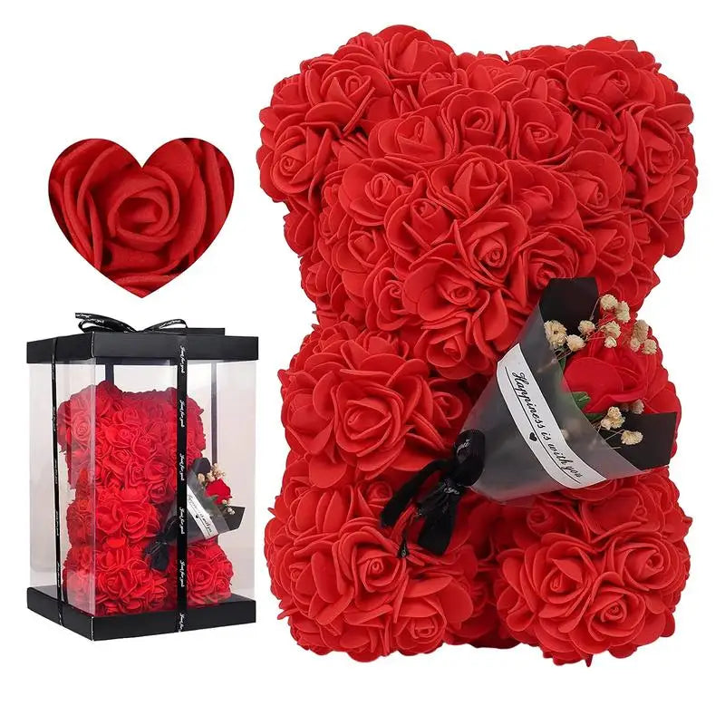 Teddybeer Fleur Romantische Teddybeer Knuffel Met Rozen Rood