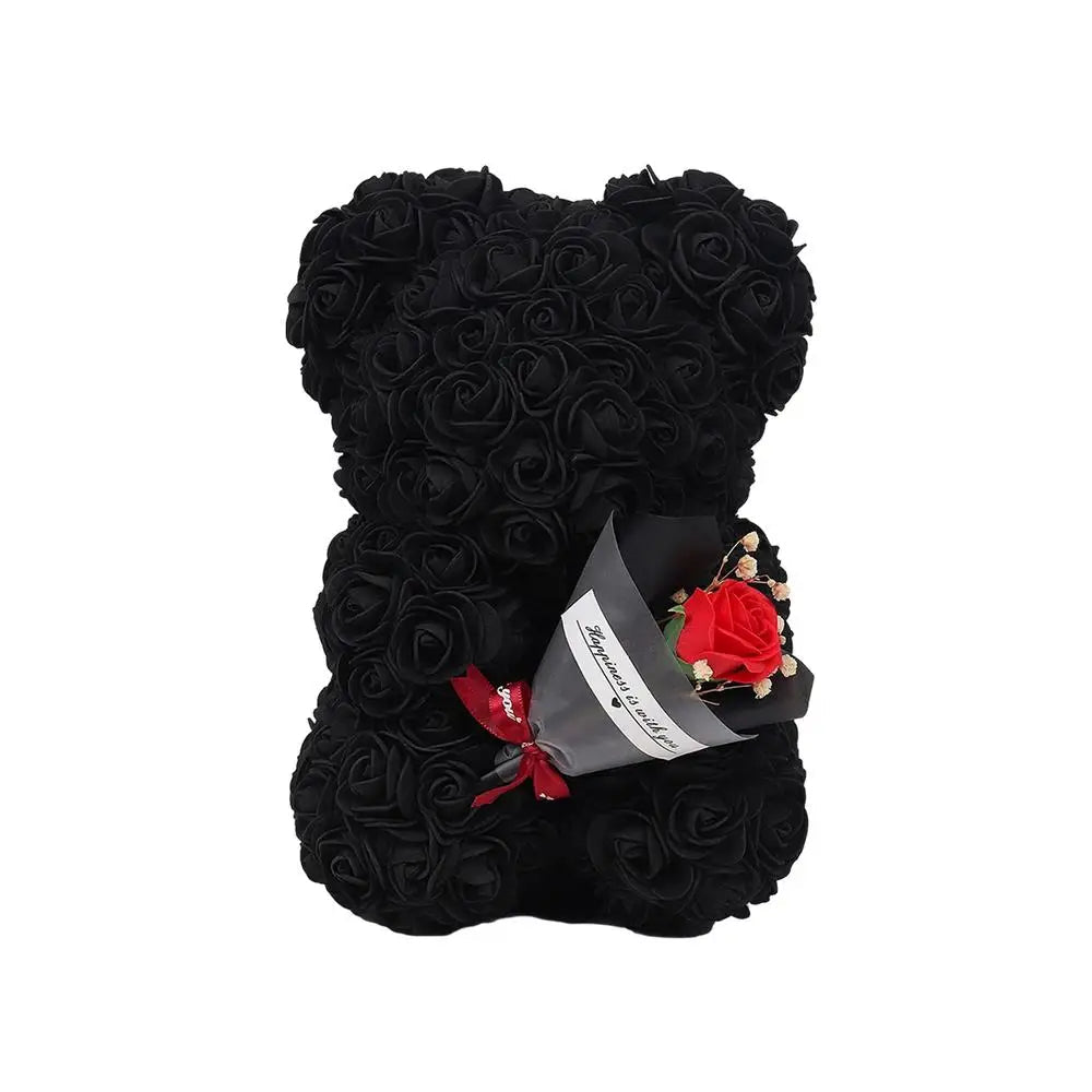 Teddybeer Fleur Romantische Teddybeer Knuffel Met Rozen Zwart