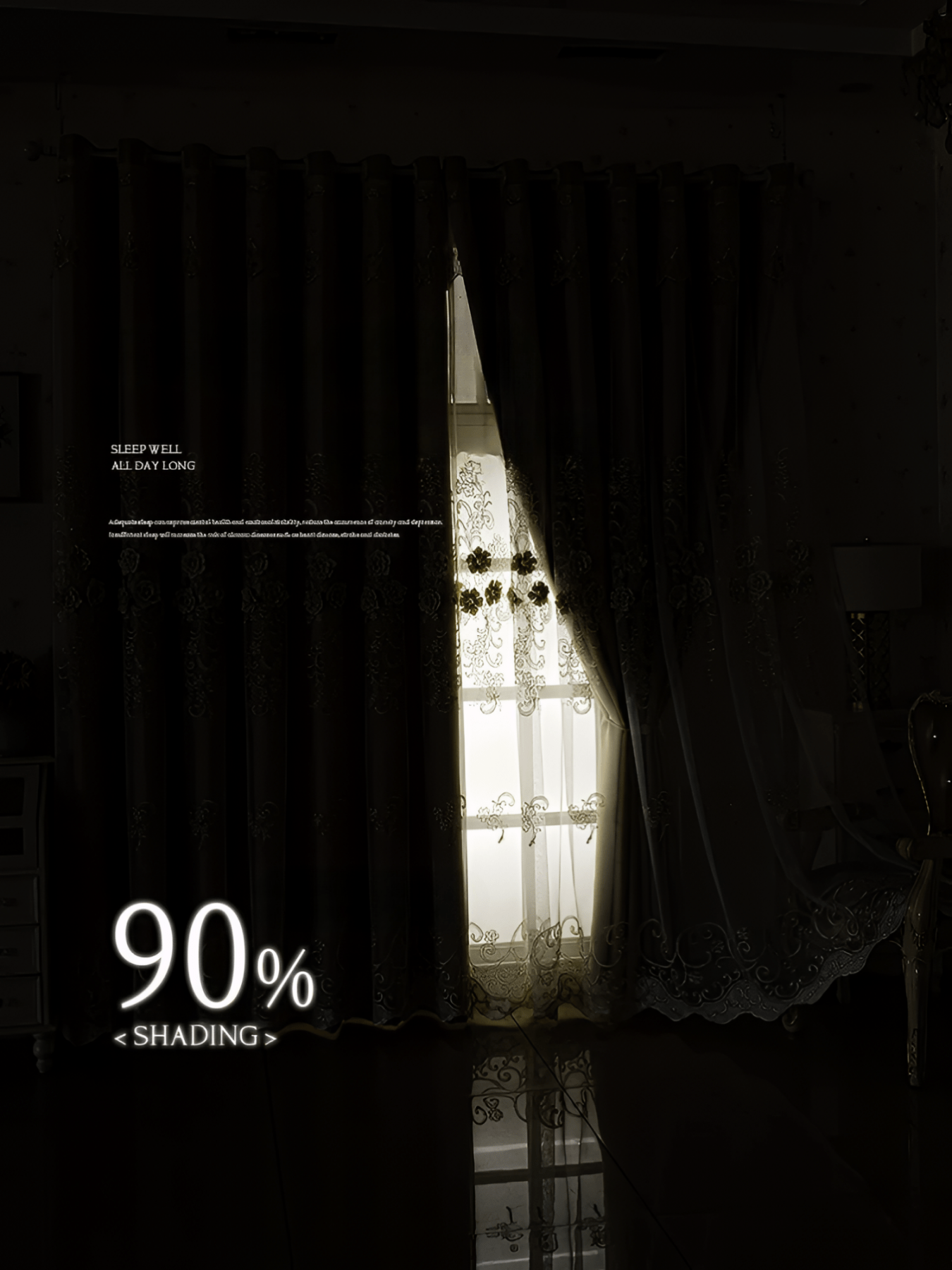 Luxe Verduisterende Gordijnen met 3D Bloemenborduurwerk – Crème Fluweel Raamdecoratie voor Optimale Lichtblokkering