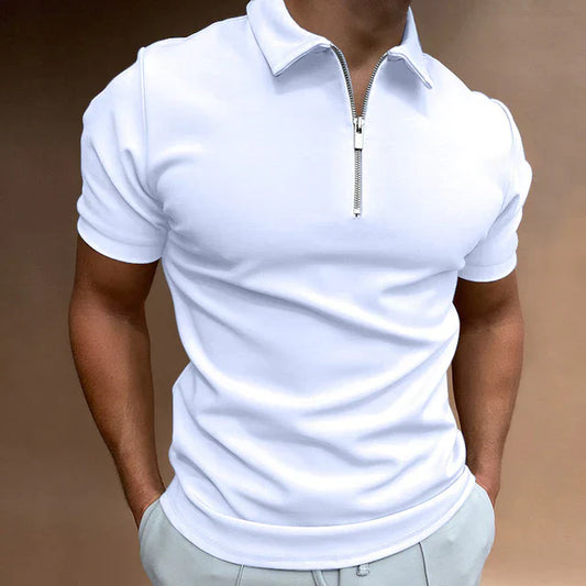Asana Polo - Casual herenpolo met rits