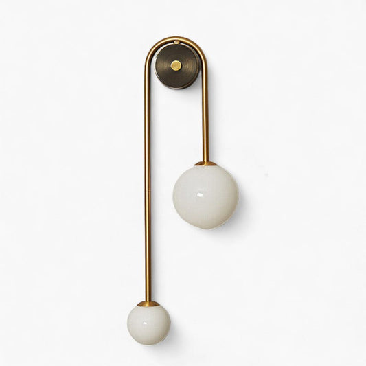 Nordic Gold Wandlampen - Elegante Goud en Wit Glas G9 LED Enkele wandlamp 2 glazen kappen