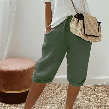 Korte Damesbroek - Comfort en Stijl voor de Zomer Legergroen
