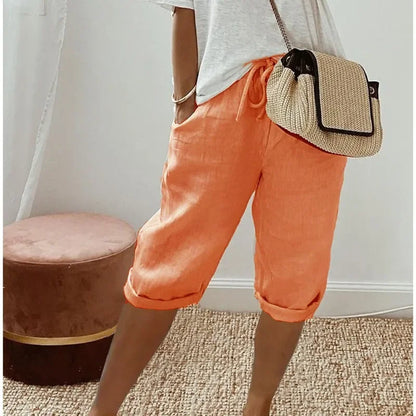 Korte Damesbroek - Comfort en Stijl voor de Zomer Oranje