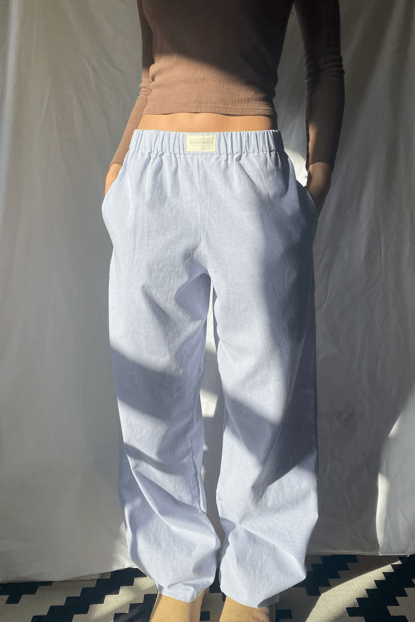 Joggingsbroek Relaxte Pasvorm Elastische Taille Zacht Dames Blauw