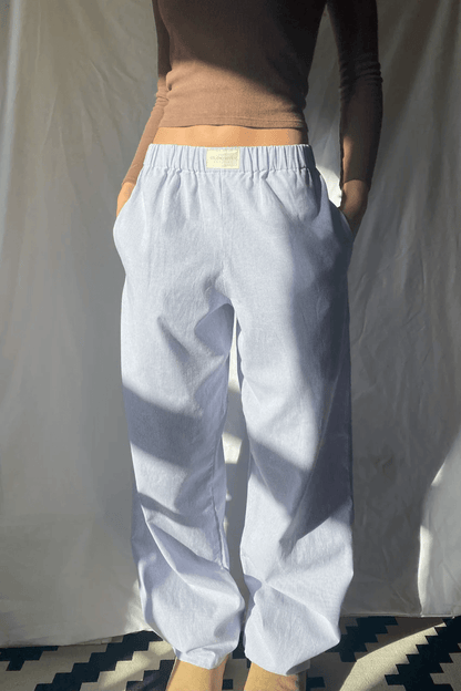 Joggingsbroek Relaxte Pasvorm Elastische Taille Zacht Dames Blauw