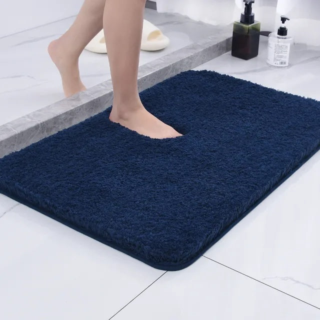 Ultra-Zachte Badmat Antislip – Sneldrogend Microvezel 50 x 80 cm voor Luxe Comfort en Veiligheid in de Badkamer Badmatten SEREIN Klein(40x60cm) Blauw