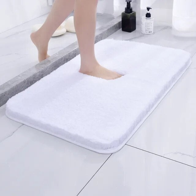 Ultra-Zachte Badmat Antislip – Sneldrogend Microvezel 50 x 80 cm voor Luxe Comfort en Veiligheid in de Badkamer Badmatten SEREIN Klein(40x60cm) Wit