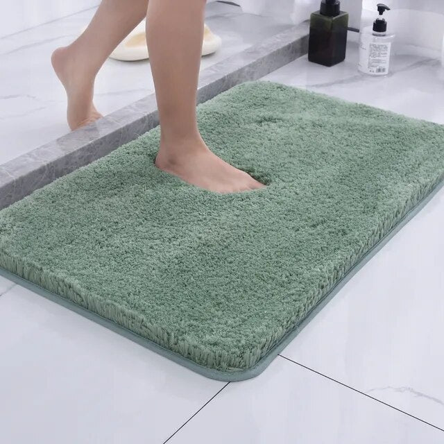 Ultra-Zachte Badmat Antislip – Sneldrogend Microvezel 50 x 80 cm voor Luxe Comfort en Veiligheid in de Badkamer Badmatten SEREIN Klein(40x60cm) Groen