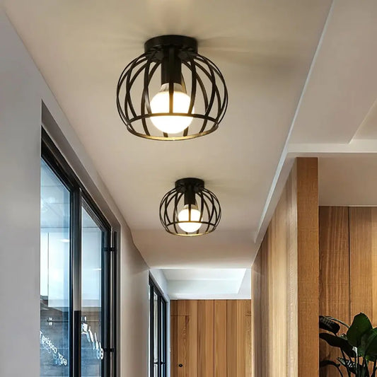 Industriële Plafondlamp Zwart – Open Afwerking voor Stijlvolle Ruimtes