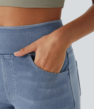 Vanio | Comfy Elastische Flared Broek met Hoge Taille