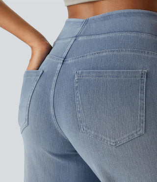 Vanio | Comfy Elastische Flared Broek met Hoge Taille