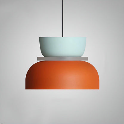 Lampara - Kleurrijke en Elegante Macaron LED Hanglamp Groot - Cyaan en Oranje