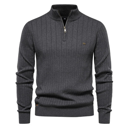 Heren Herfsttrui Met Rits Regular Fit Donkergrijs