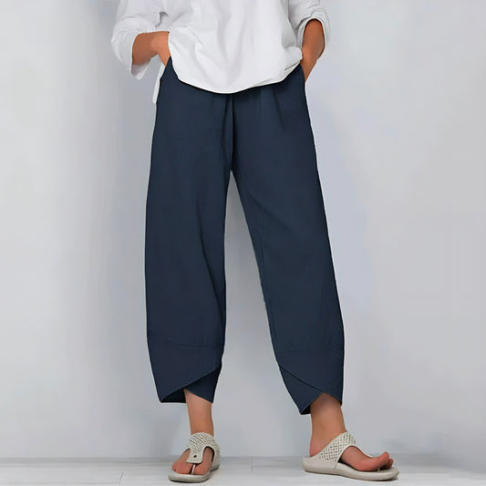 Elevate Linnen Broek Marineblauw