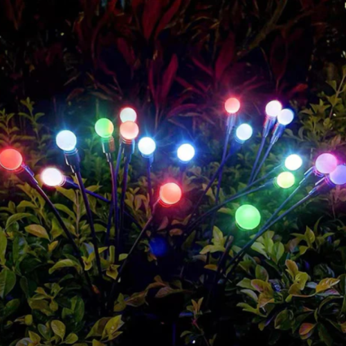 Solar Tuinverlichting met Vuurvliegjes Effect – Waterdichte Buitenlamp voor Tuin en Terras, LED, Automatisch Aan/Uit Multi kleur (1+1)
