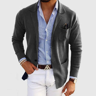 Stelvio | Stijlvolle herenblazer met casual details Donkergrijs