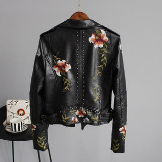 Leren Damesjack Slank Silhouet Met Zakken En Ritssluiting
