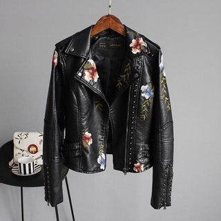 Leren Damesjack Slank Silhouet Met Zakken En Ritssluiting Zwart