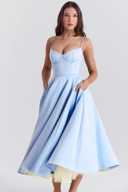 Selene Midi Jurk - Blauw