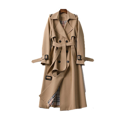 Dames Trenchcoat Dubbele Knopen Polyester Klassiek Comfort Beige