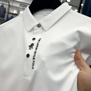 Heren Poloshirt Spierfit Katoen Italiaans Design Wit