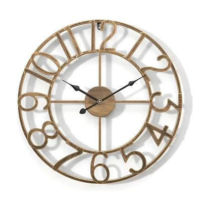 RetroTime Klok - Retro-Digitale Wandklok van Metaal Brons