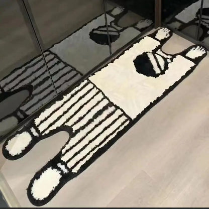 Pluche Antislip Vloerkleed Zwart-Wit Voor Ultiem Comfort 1