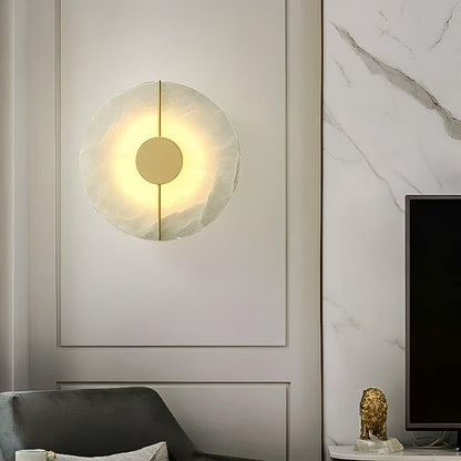 Noordse Wandlamp van Marmer met Warme Witte LED Verlichting - Stijlvolle Zwarte Muurlamp voor Binnengebruik