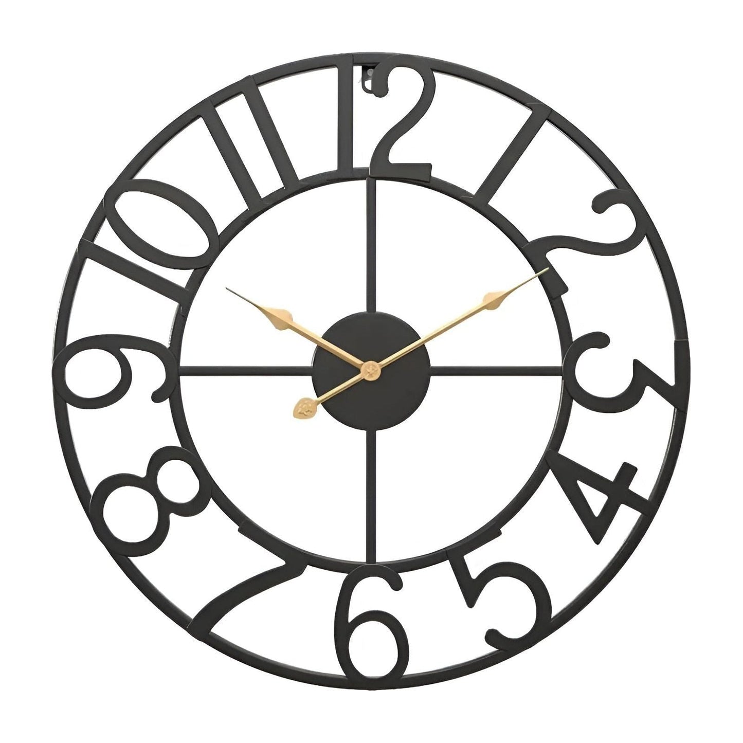 RetroTime Klok - Retro-Digitale Wandklok van Metaal Zwart