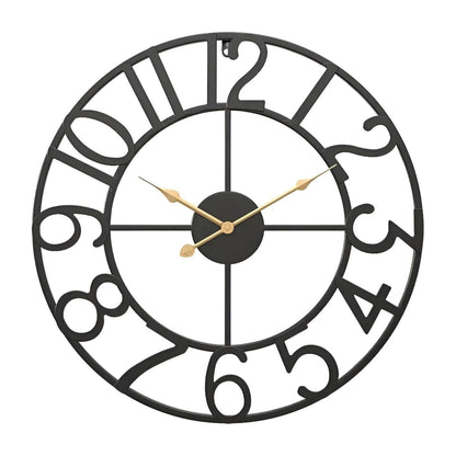 RetroTime Klok - Retro-Digitale Wandklok van Metaal Zwart