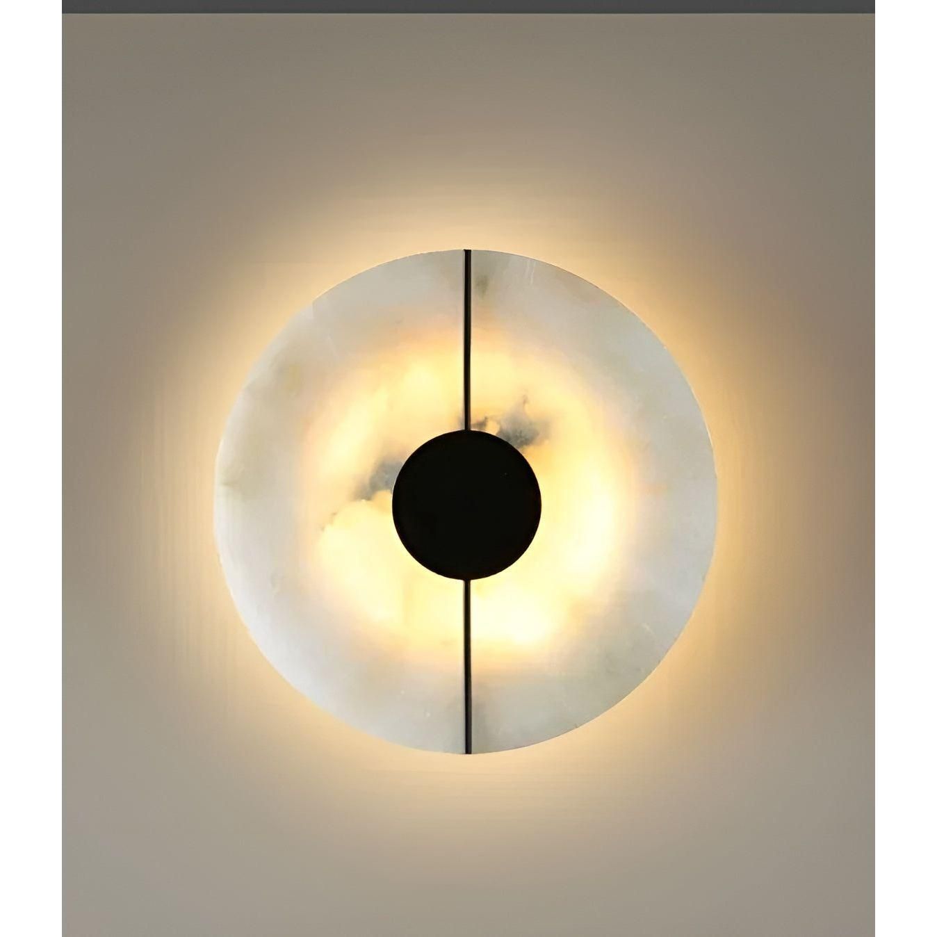 Noordse Wandlamp van Marmer met Warme Witte LED Verlichting - Stijlvolle Zwarte Muurlamp voor Binnengebruik Zwart Warm Wit