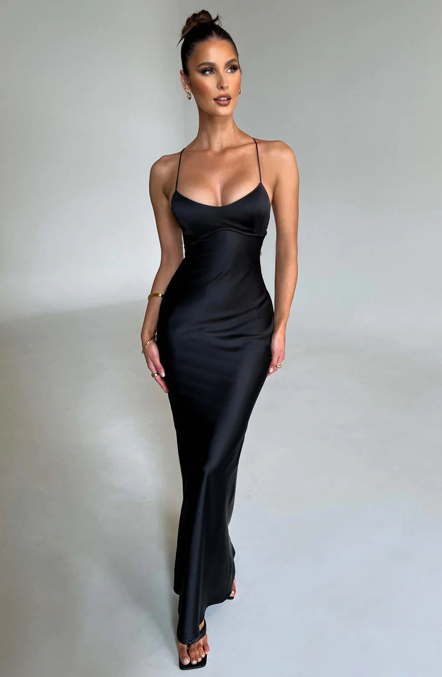 Eiland Dromen Dames Maxi Jurk – Luchtige Zomerjurk met Tropische Look Zwart