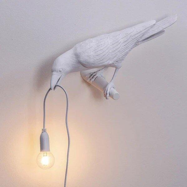 Crow Bird Lamp Wit aan de linkerkant