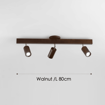 Minimalistische Houten Straler Massief Hout Verstelbare Plafondlamp Noten 3