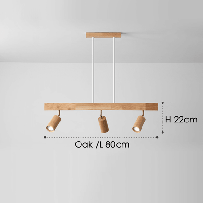 Minimalistische Houten Straler Massief Hout Verstelbare Plafondlamp Wit eik Gesenkt 3