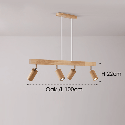 Minimalistische Houten Straler Massief Hout Verstelbare Plafondlamp Wit eik Gesenkt 4
