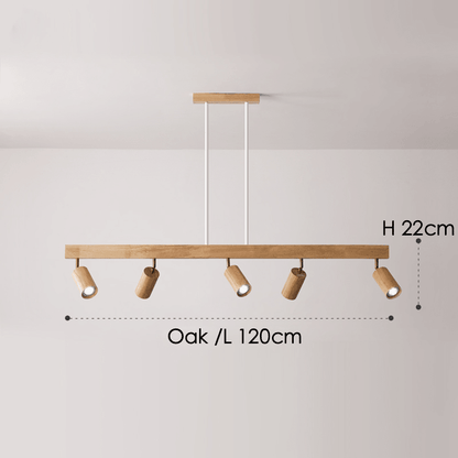 Minimalistische Houten Straler Massief Hout Verstelbare Plafondlamp Wit eik Gesenkt 5
