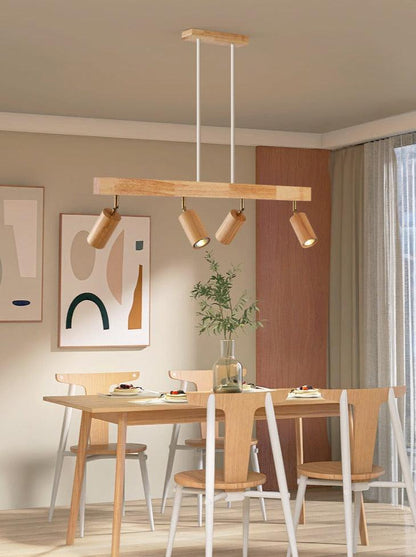 Minimalistische Houten Straler Massief Hout Verstelbare Plafondlamp